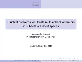 Dirichlet problems for Ornstein-Uhlenbeck operators  in subsets of Hilbert spaces  Alessandra