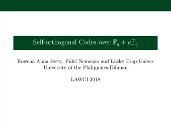 Classification of self-orthogonal F q + u F q -codes Classification of self-orthogonal F q + u F q