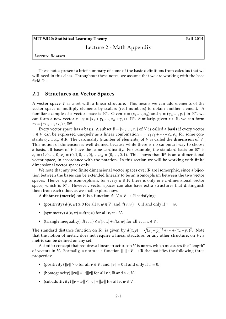 lecture 2 math appendix