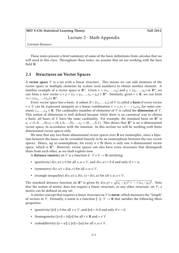 lecture 2 math appendix
