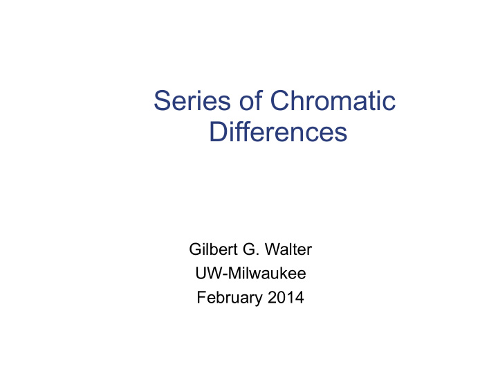 series of chromatic differences