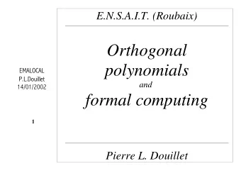 Orthogonal  polynomials      and