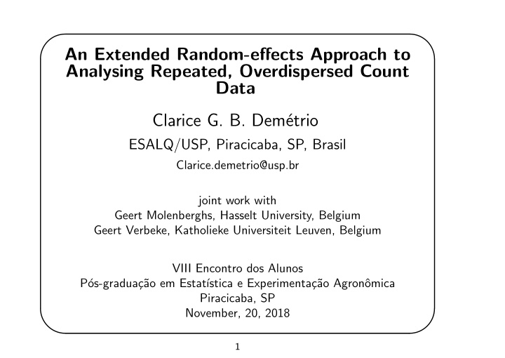 an extended random effects approach to analysing repeated