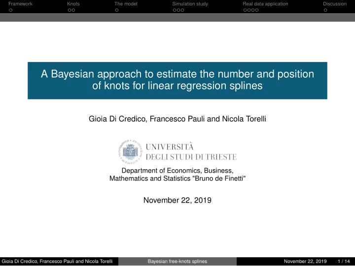 a bayesian approach to estimate the number and position