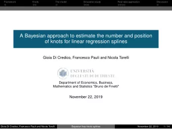 A Bayesian approach to estimate the number and position  of knots for linear regression splines