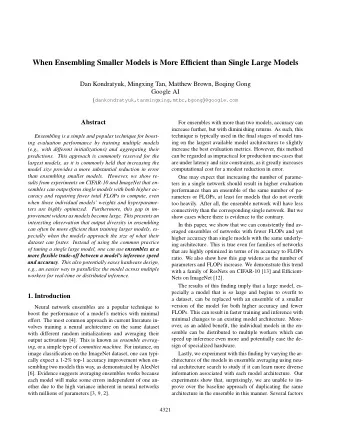 When Ensembling Smaller Models is More Efficient than Single Large Models  Dan Kondratyuk, Mingxing
