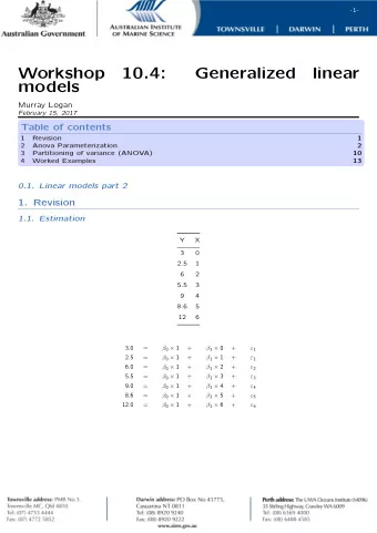 Workshop  10.4:  Generalized  linear  models  Murray Logan  February 15, 2017  Table of contents  1