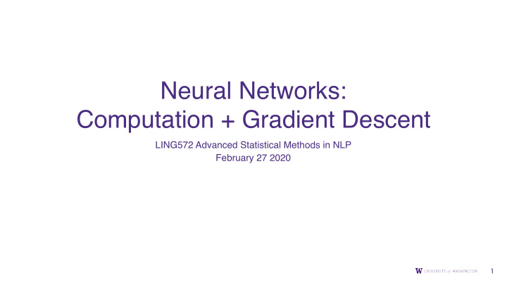 neural networks computation gradient descent