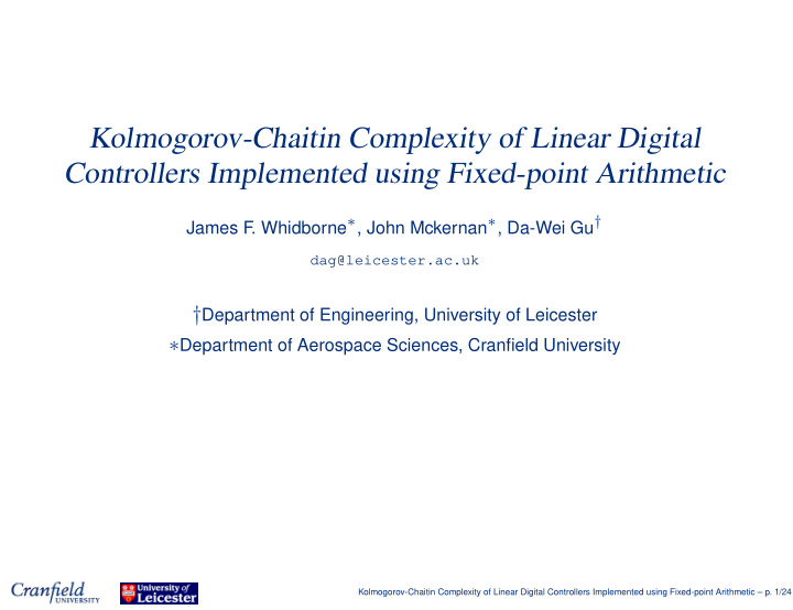 kolmogorov chaitin complexity of linear digital