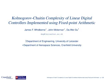 Kolmogorov-Chaitin Complexity of Linear Digital  Controllers Implemented using Fixed-point
