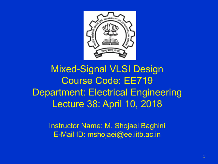 mixed signal vlsi design course code ee719 department