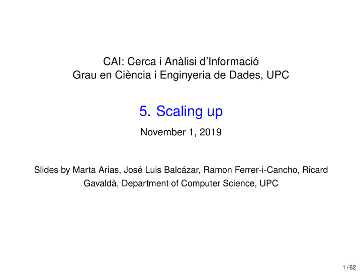 5 scaling up