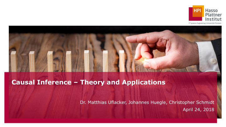 causal inference theory and applications