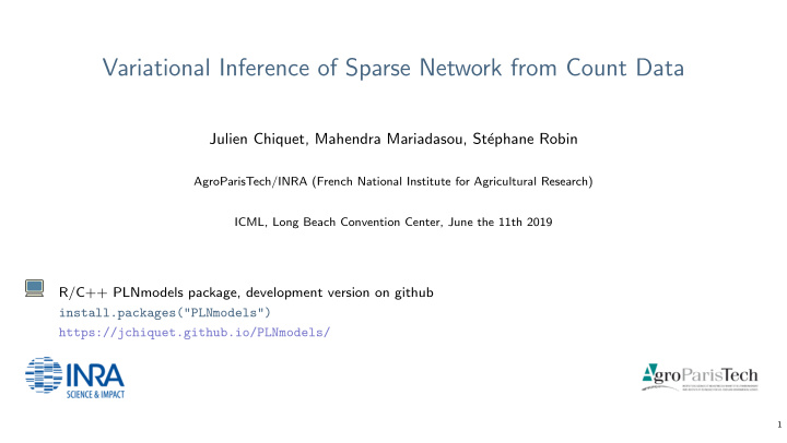 variational inference of sparse network from count data