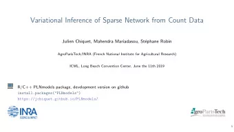 Variational Inference of Sparse Network from Count Data  Julien Chiquet, Mahendra Mariadasou, St