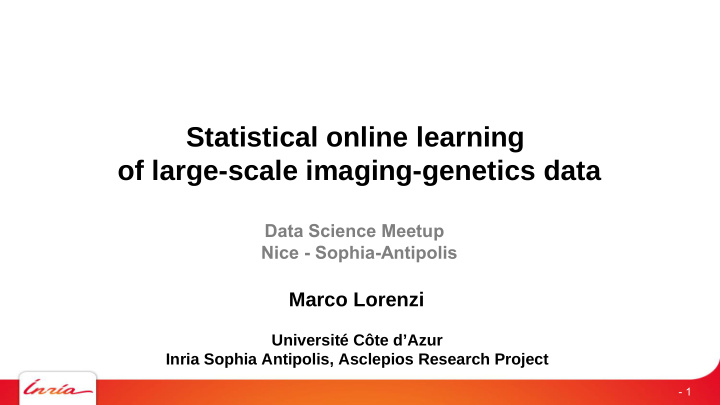 statistical online learning of large scale imaging