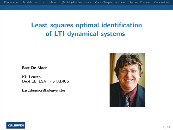 least squares optimal identification of lti dynamical