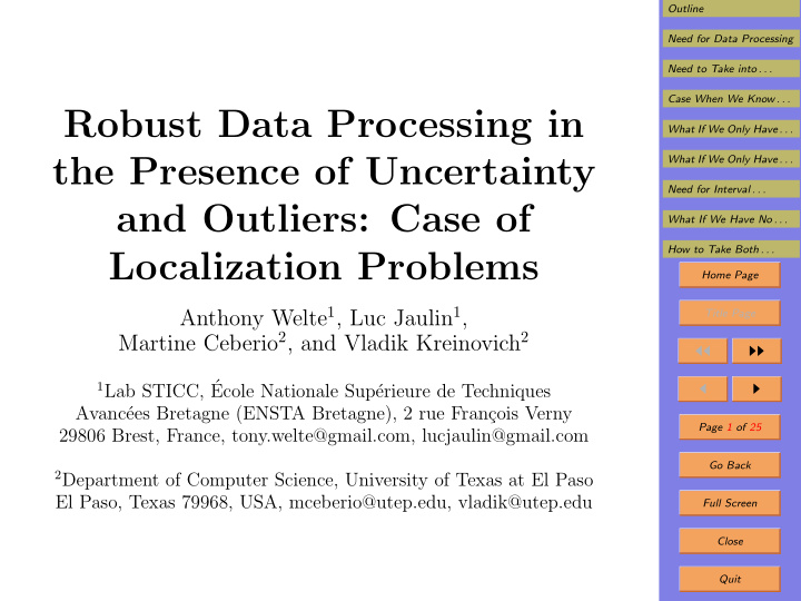 robust data processing in