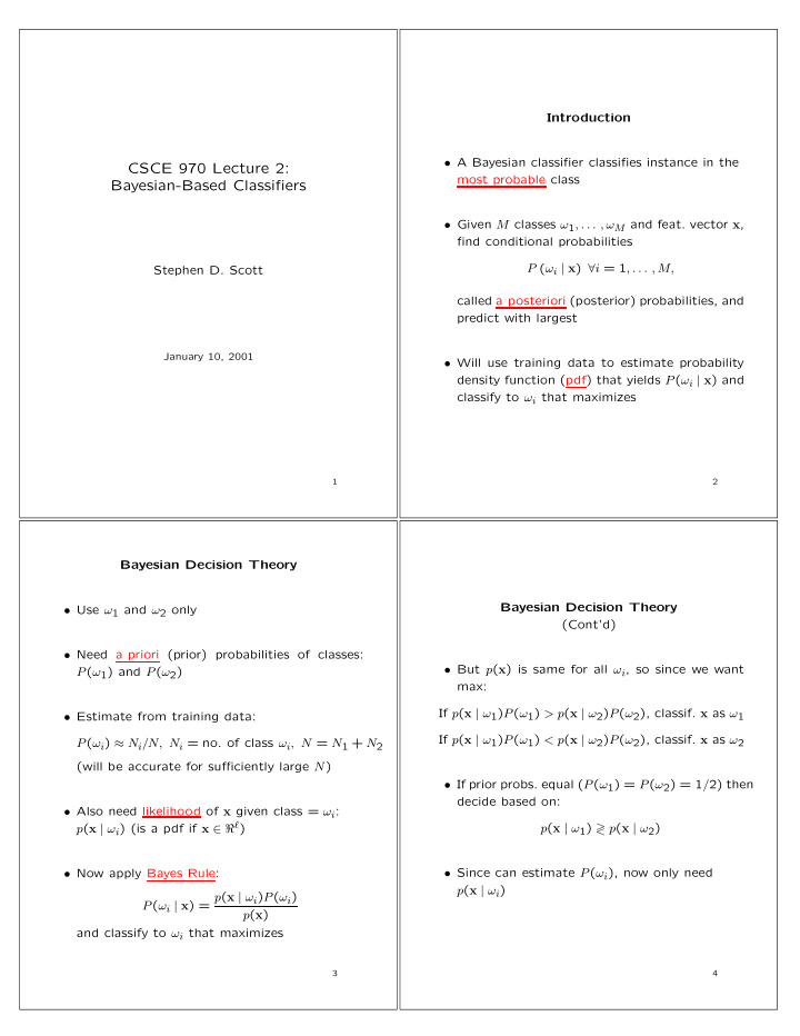 csce 970 lecture 2