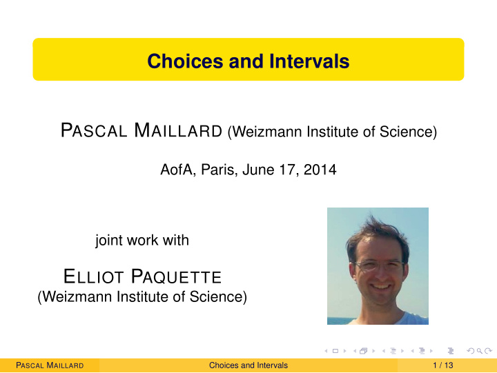 choices and intervals