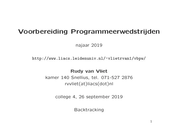 voorbereiding programmeerwedstrijden