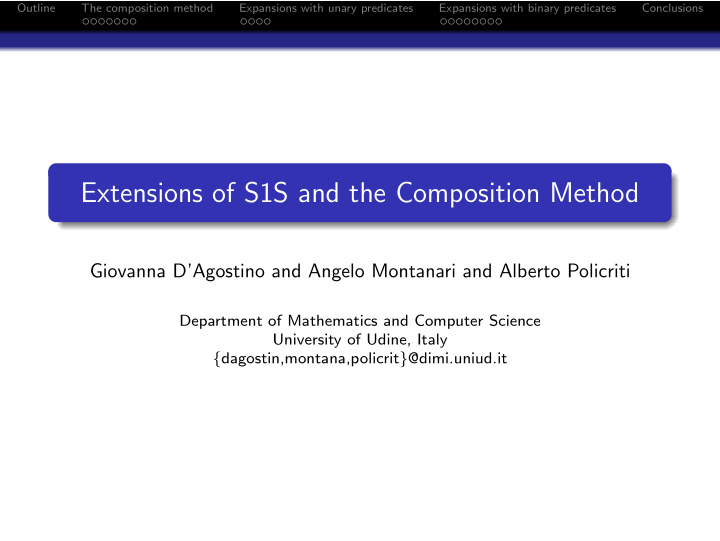 extensions of s1s and the composition method