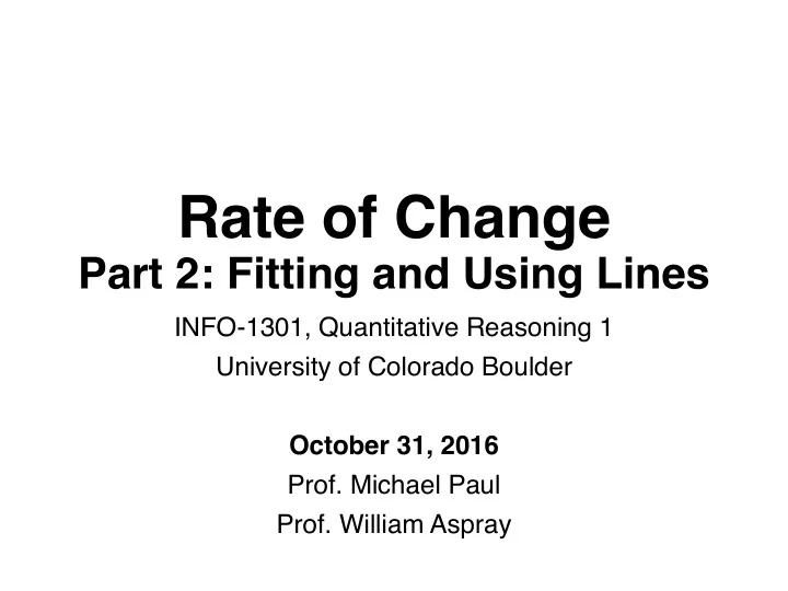 rate of change