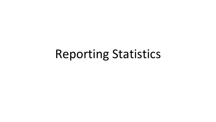 reporting statistics t test