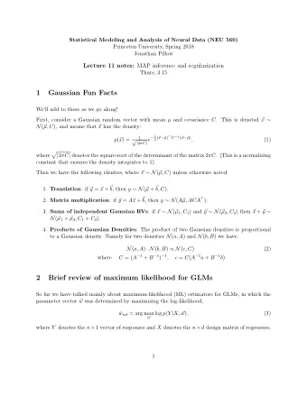 1  Gaussian Fun Facts  Well add to these as we go along! First, consider a Gaussian random