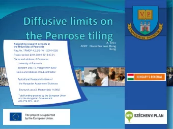 A. Telcs  Supporting research schools at  AFRT   December 2012 Hong  the University of Pannonia