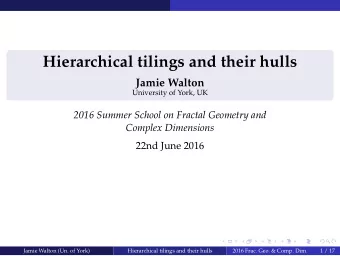 Hierarchical tilings and their hulls  Jamie Walton  University of York, UK  2016 Summer School on