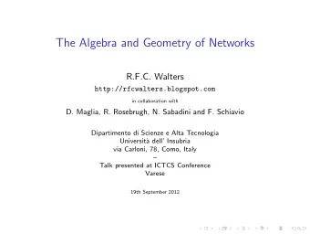 The Algebra and Geometry of Networks  R.F.C. Walters  http://rfcwalters.blogspot.com  in