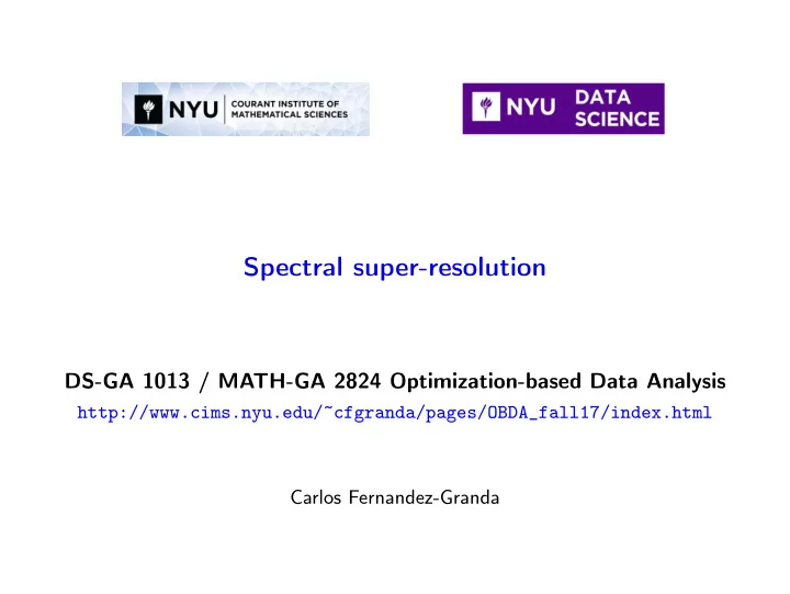 spectral super resolution