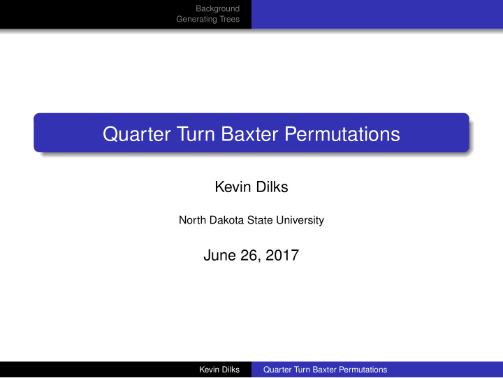 quarter turn baxter permutations