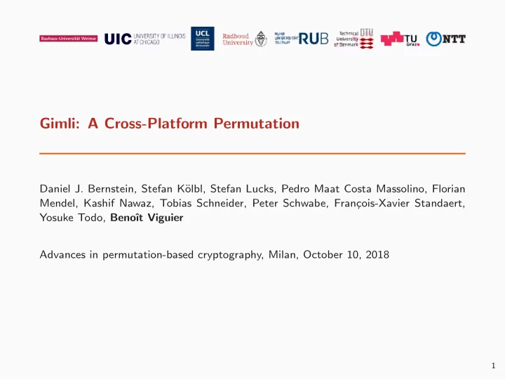 gimli a cross platform permutation