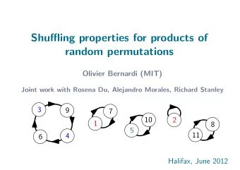 Shuffling properties for products of  random permutations  Olivier Bernardi (MIT)  Joint work with