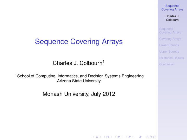 sequence covering arrays