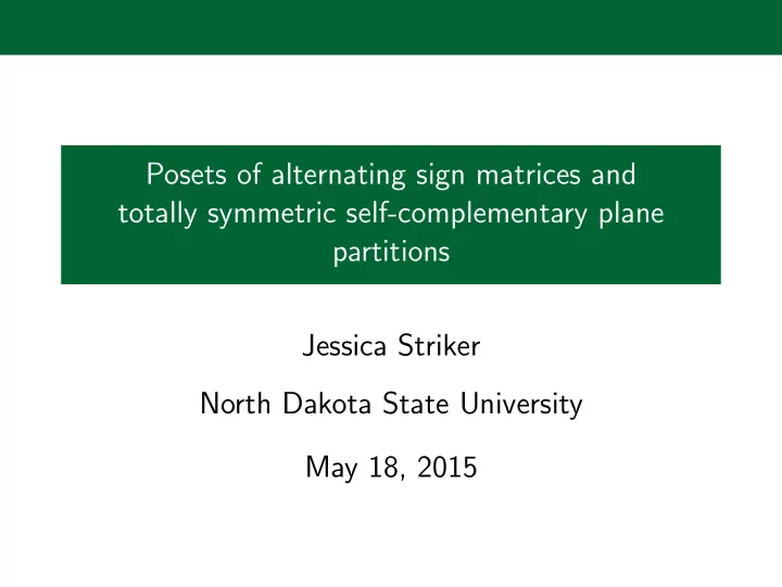 posets of alternating sign matrices and totally symmetric