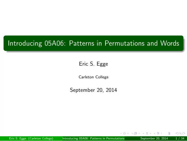 introducing 05a06 patterns in permutations and words