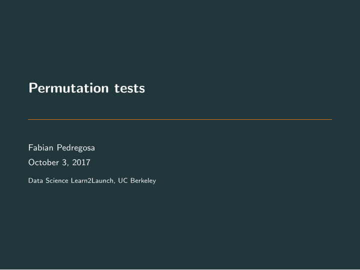 permutation tests