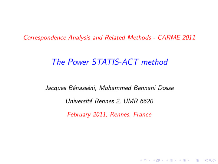 the power statis act method