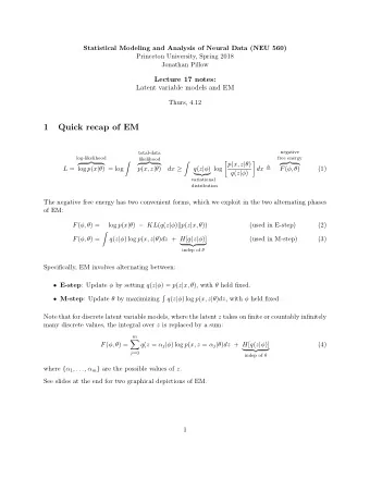 1  Quick recap of EM  negative  total-data  log-likelihood  free energy  likelihood      p
