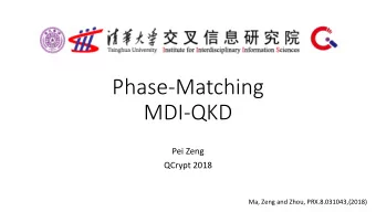 Phase-Matching  MDI-QKD  Pei Zeng  QCrypt 2018  Ma, Zeng and Zhou, PRX.8.031043,(2018)  Outline