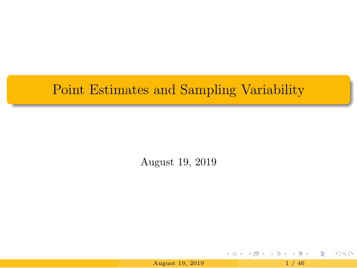 point estimates and sampling variability