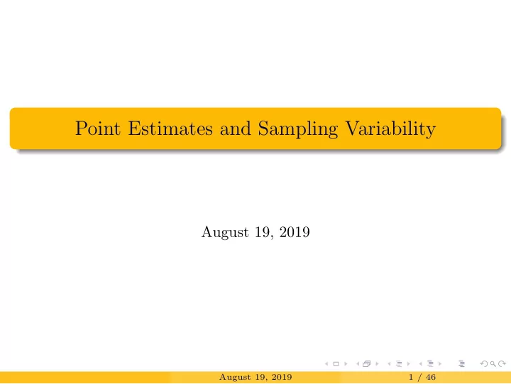 point estimates and sampling variability