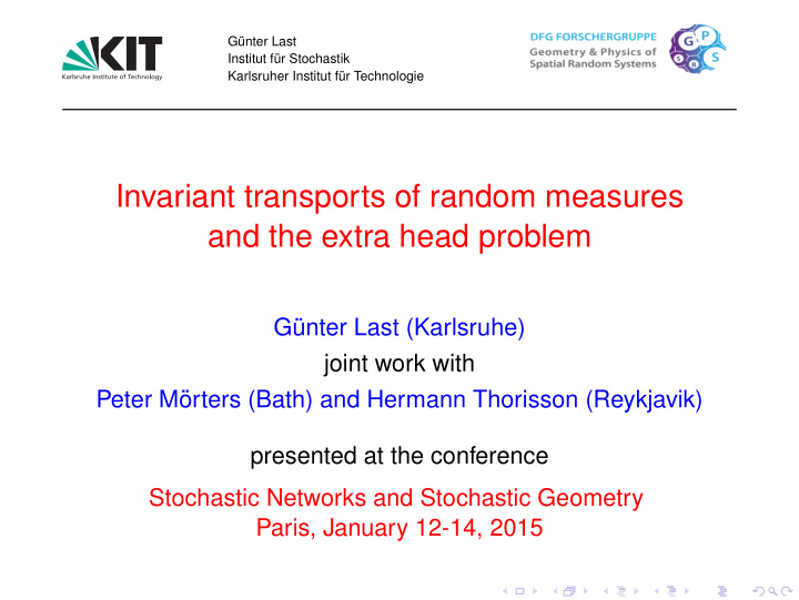 invariant transports of random measures and the extra