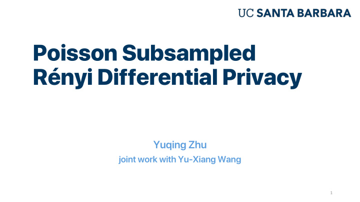 poisson subsampled r nyi differential privacy