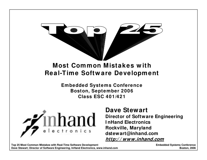 most common mistakes w ith real time softw are development