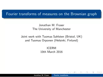 Fourier transforms of measures on the Brownian graph  Jonathan M. Fraser  The University of