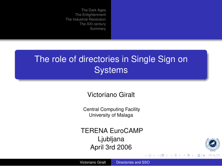 the role of directories in single sign on systems